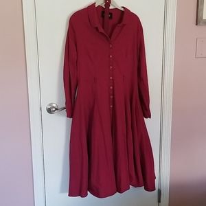 Collectif Caterina long sleeve burgundy XL